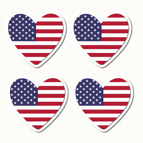 Pack usa flag heart - 4,