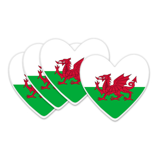 Pack wales flag heart - 4,