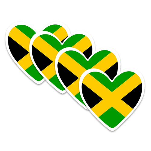 Pack jamaica flag heart - 4,