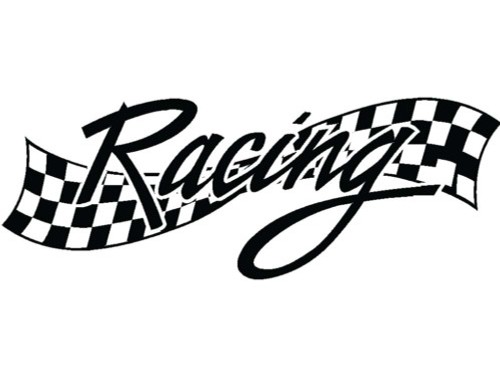 Large racing flag - racing, decal