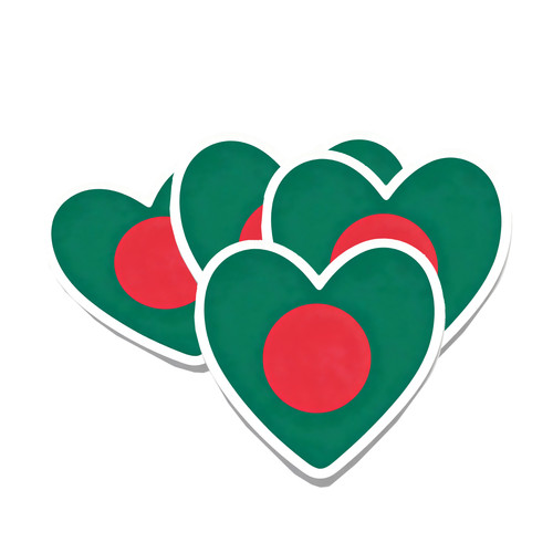 Pack bangladesh flag heart - 4,