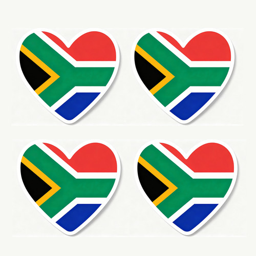 Pack south africa flag heart - africa,